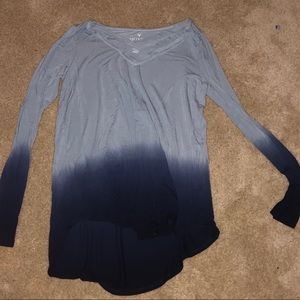 Long Sleeve Ombré Blue Long Sleeve T-Shirt